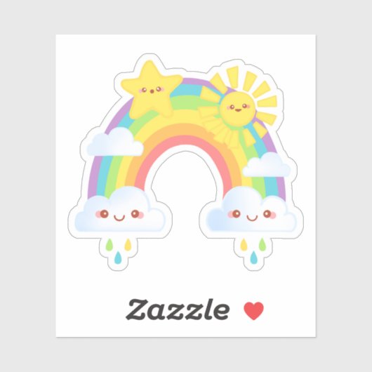 Farbenfrohe Regenbogenästhetik Aufkleber (Blatt)