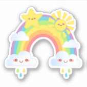 Farbenfrohe Regenbogenästhetik Aufkleber (Vorderseite)