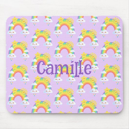 Farbenfrohe Regenbogenästhetik Mousepad (Vorne)