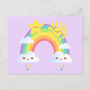 Farbenfrohe Regenbogenästhetik Postkarte