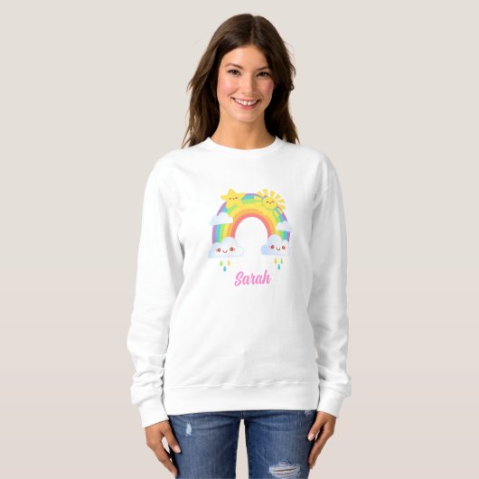Farbenfrohe Regenbogenästhetik Sweatshirt (Vorne ganz)