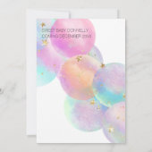 Farbenfrohe Regenbogenbläschen Sweet Little Baby D Einladung (Rückseite)