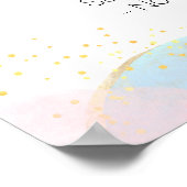 Farbenfrohe Regenbogenbläschen Weiße Babydusche Be Poster (Ecke)