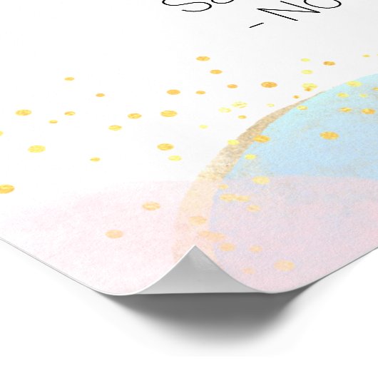 Farbenfrohe Regenbogenbläschen Weiße Babydusche Be Poster (Ecke)