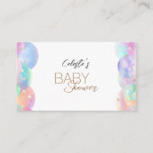 Farbenfrohe Regenbogenblase Babydusche Begleitkarte (Rückseite)