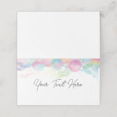 Farbenfrohe Regenbogenblase Platzkarte (Außenseite Aufgefaltet)