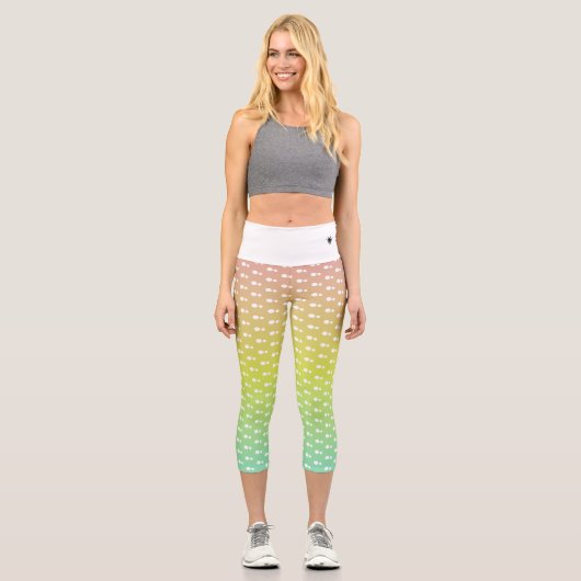 Farbenfrohe Regenbogenblasen Capri Leggings (Vorderseite)