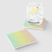 Farbenfrohe Regenbogenblasen Steinuntersetzer (Seitenansicht)