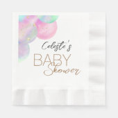 Farbenfrohe Regenbogenblasen Weiße Babydusche Napk Serviette (Vorderseite)