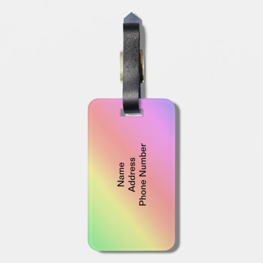 Farbenfrohe Regenbogenblende Diagonal Gepäckanhänger (Rückseite vertikal)