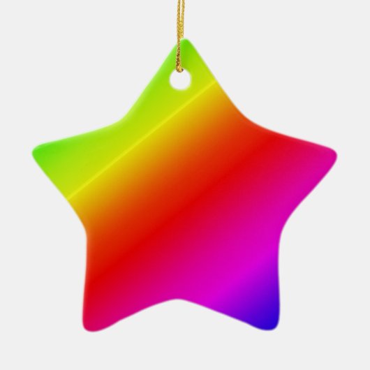 Farbenfrohe Regenbogenblende Diagonal Keramik Ornament (Vorne)