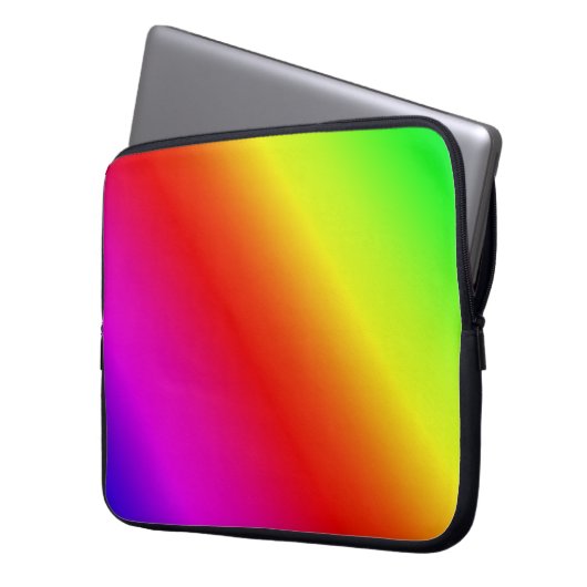 Farbenfrohe Regenbogenblende Diagonal Laptopschutzhülle (Vorderseite Links)