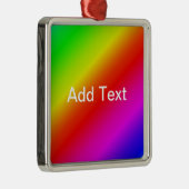 Farbenfrohe Regenbogenblende Diagonal Silbernes Ornament (Rechts)