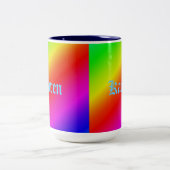 Farbenfrohe Regenbogenblende Diagonal Zweifarbige Tasse (Mittel)