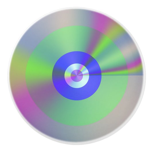 Farbenfrohe Regenbogenblende Gute Augen strahlend Keramikknauf (Vorderseite)