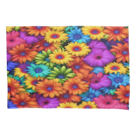 Farbenfrohe Regenbogenblume #22 - Pillowcase Kissenbezug (Vorderseite-Links)