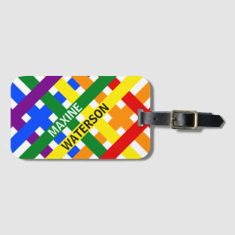 Farbenfrohe Regenbogendiagonale Streifen Horizonta Gepäckanhänger