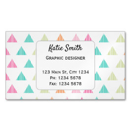 Farbenfrohe Regenbogendreieck-Grafikdesign-Retro Magnetische Visitenkarte