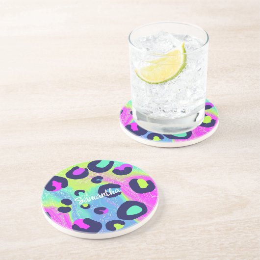 Farbenfrohe Regenbogendrucke Getränkeuntersetzer (Seite)