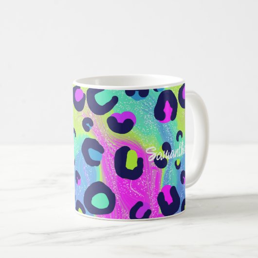 Farbenfrohe Regenbogendrucke Kaffeetasse (VorderseiteRechts)