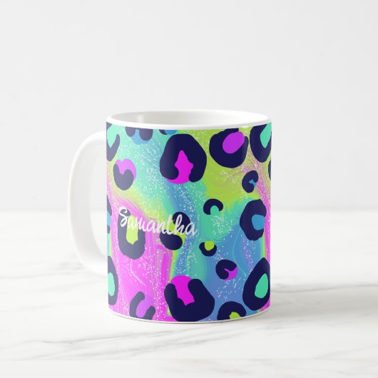 Farbenfrohe Regenbogendrucke Kaffeetasse (Vorderseite Links)