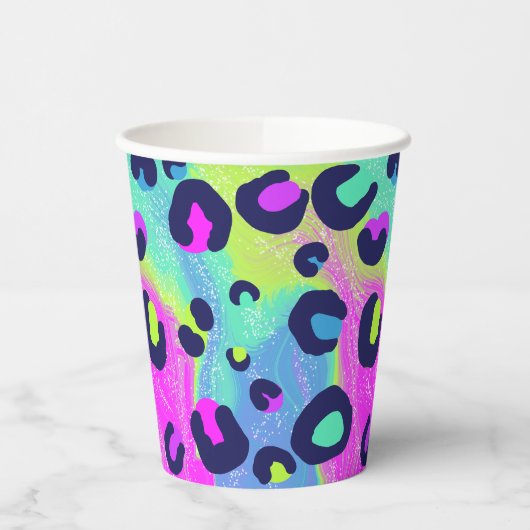 Farbenfrohe Regenbogendrucke Pappbecher (Links)