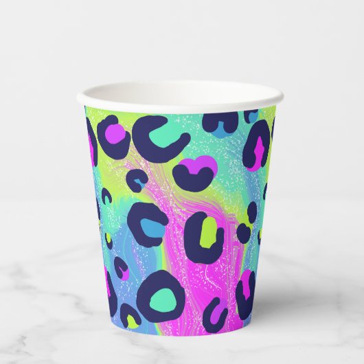 Farbenfrohe Regenbogendrucke Pappbecher (Vorderseite)