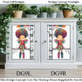 Farbenfrohe Regenbogenfairy, Afro Hair DG9L Decoup Seidenpapier