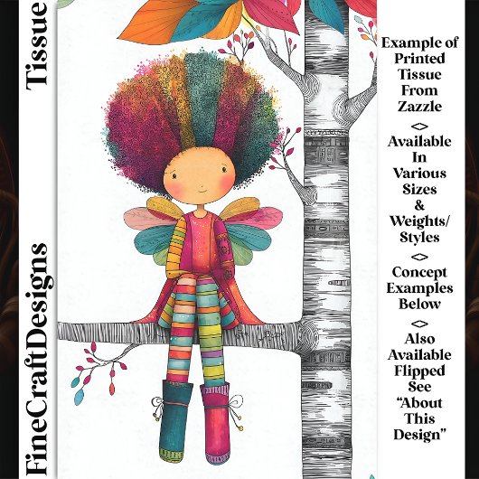 Farbenfrohe Regenbogenfairy, Afro Hair DG9L Decoup Seidenpapier