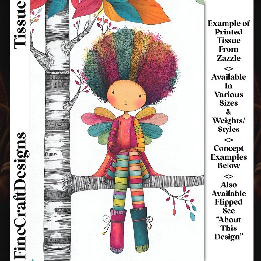 Farbenfrohe Regenbogenfairy, Afro Hair DG9R Decoup Seidenpapier