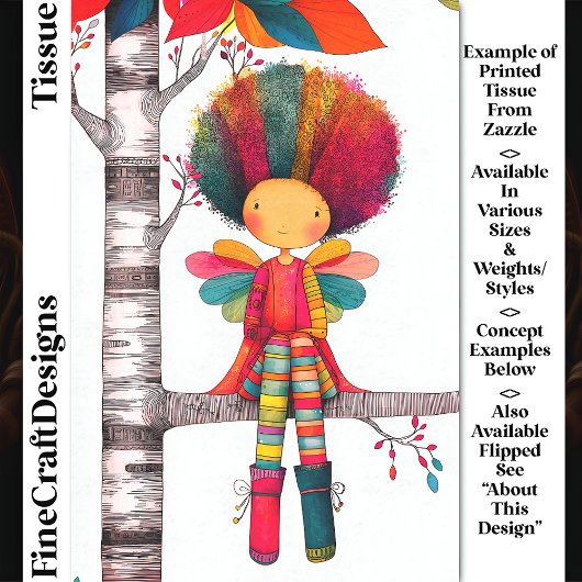 Farbenfrohe Regenbogenfairy, Afro Hair DG9RF Decou Seidenpapier