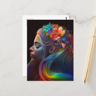 Farbenfrohe Regenbogenfairy Postkarte