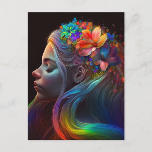 Farbenfrohe Regenbogenfairy Postkarte (Vorderseite)