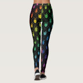 Farbenfrohe Regenbogenfantasy Dragon Quilmuster Leggings (Rückseite)