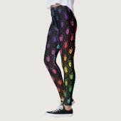 Farbenfrohe Regenbogenfantasy Dragon Quilmuster Leggings (Links)