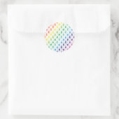 Farbenfrohe Regenbogenfantasy Dragon Quilmuster Runder Aufkleber (Tasche)