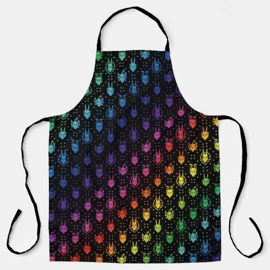 Farbenfrohe Regenbogenfantasy Dragon Quilmuster Schürze (Vorderseite)