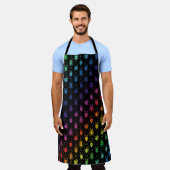 Farbenfrohe Regenbogenfantasy Dragon Quilmuster Schürze (Getragen)
