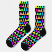 Farbenfrohe Regenbogenfarben Dreieck Design Socken (Linkes Detail)