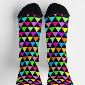 Farbenfrohe Regenbogenfarben Dreieck Design Socken (Oben)