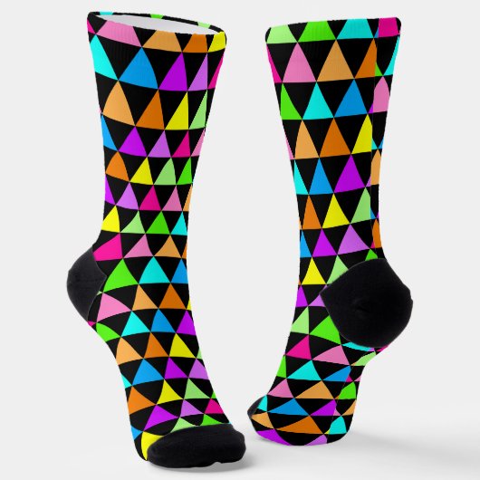 Farbenfrohe Regenbogenfarben Dreieck Design Socken (Gewinkelt)