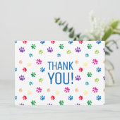 Farbenfrohe Regenbogenfarben Drucke bedanken sich Karte (Stehend Vorderseite)