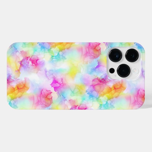 Farbenfrohe Regenbogenfarben Gefärbte Krawatte Aqu iPhone Hülle (Rückseite (Horizontal))