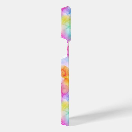 Farbenfrohe Regenbogenfarben Gefärbte Krawatte Aqu iPhone Hülle (Rechte Seite)