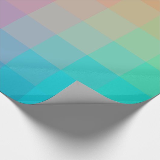 Farbenfrohe Regenbogenfarben glänzendes Design Geschenkpapier (Ecke)