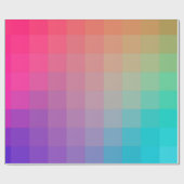 Farbenfrohe Regenbogenfarben glänzendes Design Geschenkpapier (Flach)