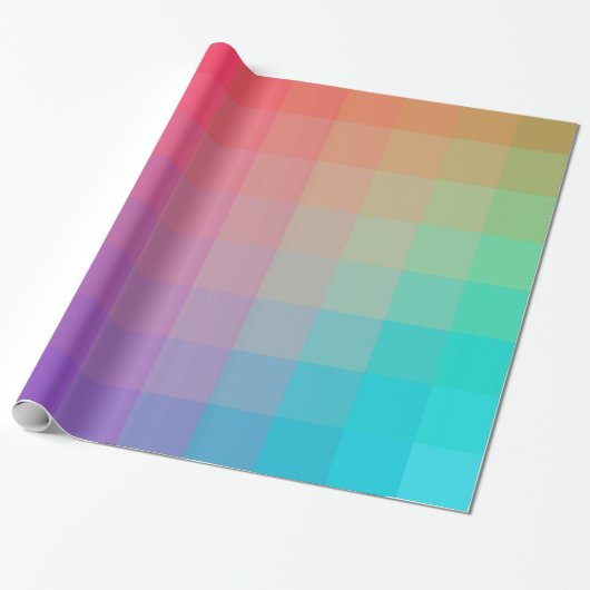 Farbenfrohe Regenbogenfarben glänzendes Design Geschenkpapier (Ungerollt)