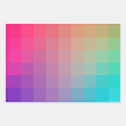 Farbenfrohe Regenbogenfarben glänzendes Design Geschenkpapier Set (Vorderseite 2)