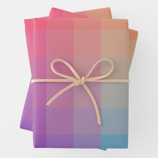 Farbenfrohe Regenbogenfarben glänzendes Design Geschenkpapier Set (Beispiel)