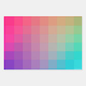 Farbenfrohe Regenbogenfarben glänzendes Design Geschenkpapier Set (Vorderseite)